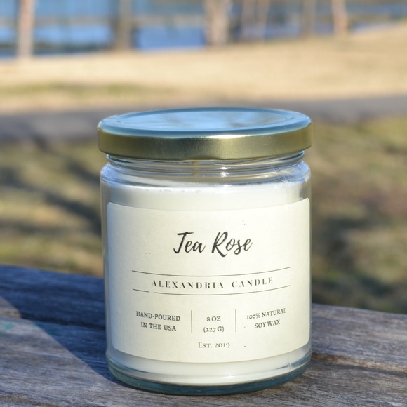 Tea Rose Soy Wax Candle - 8oz - Picture 2 of 7